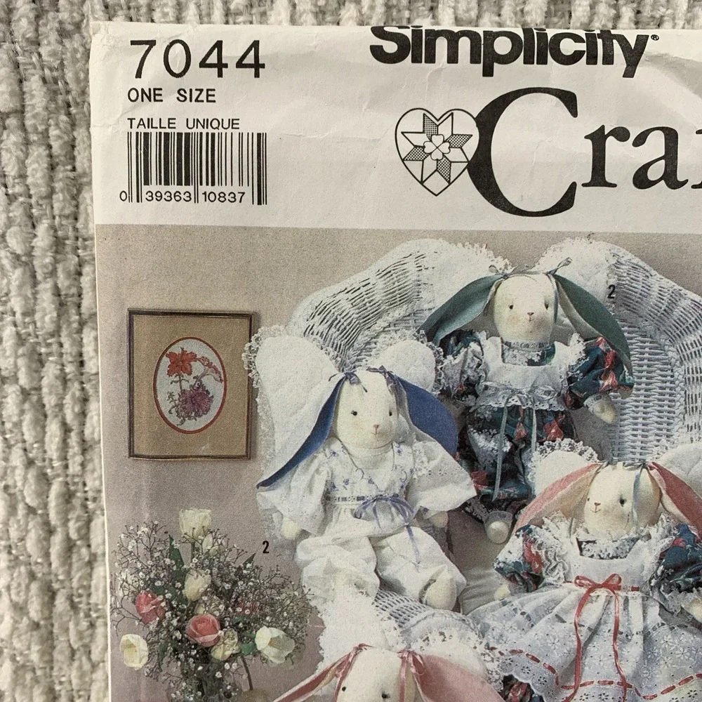 Simplicity Crafts Sewing Pattern 7044 Rabbits Bunnies Clothes Angels 18